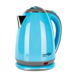 Чайник электрический 1,8л 1800Вт, нержавеющая сталь, пластик, диск, голубой Maxtronic MAX-201