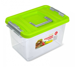 Контейнер для продуктов пластиковый 10,0л прямоугольный с ручками, в ассортименте Martika С207П