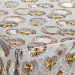 Клеенка столовая на тканевой основе с ПВХ покрытием металлик 1,37х20м Grace DB5063