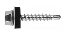 Саморез кровельный 6,3х100(102) с EPDM шайбой, цинк, сверло 277-63100
