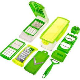 Овощерезка многофункциональная нержавеющая сталь + пластик 12 предм. с контейнером Nicer Dicer плюс Mayer & Boch 22745