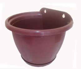 Кашпо пластиковое настенное Наташа с поддоном 1,5л коричневый Агропласт