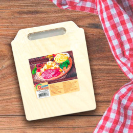 Доска разделочная экошпон без рисунка 282х196х80мм с прорезной ручкой ДомВуд Ф25/Д25