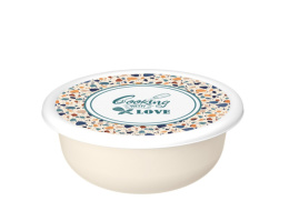 Миска пластиковая с крышкой 1,2л Modena с декором Терраццо, светло-бежевый Homver 223133825/01