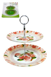 Блюдо 2 яруса стеклянное 195/245мм, в п/у Lavenir S3000T/M2-Q056