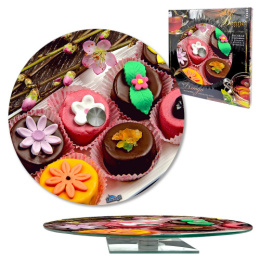 Блюдо стеклянное круглое вращающееся 280мм, в п/у Larange 105-1385