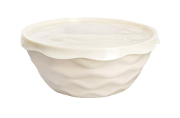 Салатник пластиковый Modena 2,5л с крышкой светло-бежевый Homver 221112625/01