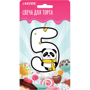 Свеча-цифра 5 Панда deVente 9060116