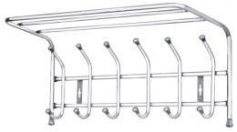 Вешалка настенная металлическая с полкой 6 крючков 60,5х26,5х24,5см, матовый белый Nika ВП6М/МБ