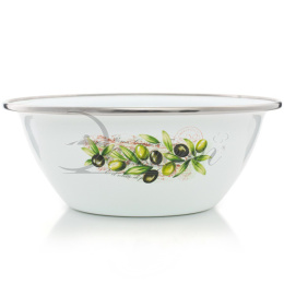 Миска эмалированная 0,6л с декором Оливы Тосканы Эстет ЭТ-72104