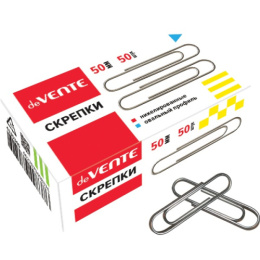 Скрепки 50мм 50шт. Devente, никелированные, овальные , в к/к 4135340
