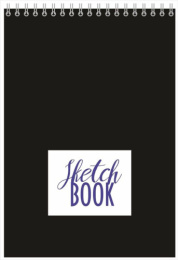 Тетрадь  40 листов А5 скетчбук Голография Black, гребень, твердая подложка 128/031521 LAMARK89665