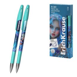 Ручка Пиши-Стирай гелевая ErichKrause R-301 Magic Gel Stick Aquamarine, синяя, 0,5мм 65598
