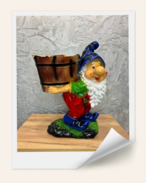 Зоокашпо декоративное гипсовое Гном средний 32х41см ГусьДекорЛюкс 5КП32