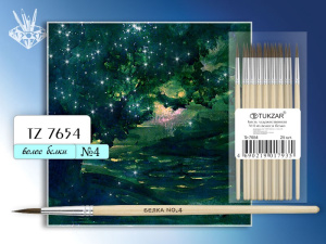 Кисть № 4 белка художественная TZ 7654