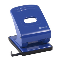 Дырокол  40 листов Lamark Metallic, с линейкой, синий 128/51301