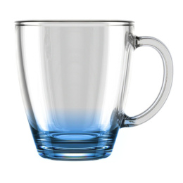 Кружка стеклянная 350мл цветное дно микс Декостек 2025-Н9