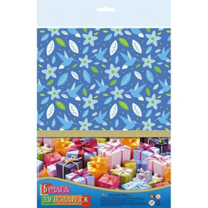 Бумага оберточная 100х70см Цветочные мотивы С3253-16