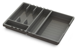Лоток для столовых приборов пластиковый раздвижной Смарт 36х30(50)см, темно-серый Martika С424ТСЕР