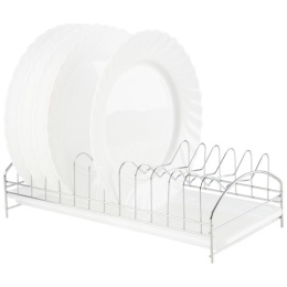 Тарелосушка металлическая хромированная с поддоном 430х180х110мм Рыжий кот DR-3/102914