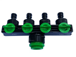 Распределитель для шлангов 4-х-канальный с кранами, быстросъемный, Оазис Инструм-Агро 012628