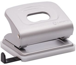 Дырокол  20 листов Lamark Metallic, с линейкой, серый 128/51103