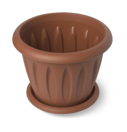 Горшок для цветов пластиковый Фелиция с поддоном  3,6л d-22,5см терракотовый Martika С104Т