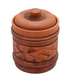 Банка для сыпучих керамическая (молочение) 1400мл средняя Виктория 2 Кунгурская керамика 120201