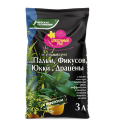 Грунт для пальм, фикусов, юкки, драцен  3л Цветочный рай Буйские удобрения