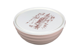 Салатник пластиковый Тоскана 3,0л с крышкой какао Ар-Пласт 09037