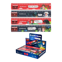 Линейка пластиковая 15см ErichKrause Приключение Пети и волка, ассорти 61768