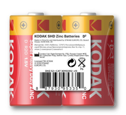 Батарейка Kodak солевая Super Heavy Duty Zinc R20 ( 2шт. в спайке) Б0005138