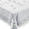 Скатерть виниловая прямоугольная 150х230см, белый Embossed С629