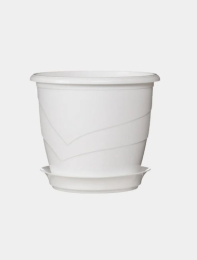 Горшок для фиалок пластиковый Венеция с поддоном 0,75л d-12см h-10см белый 5plast 5PL0373