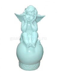 Фигурка садовая гипсовая Ангел на шаре средний 20х36см ГусьДекорЛюкс 15С18