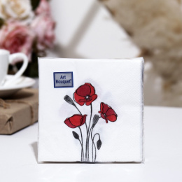 Салфетки бумажные  30шт. 20х20см 2-х слойные Маки Art Bouquet 9526289