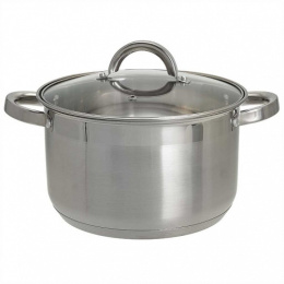 Кастрюля из нержавеющей стали  5,2л 220мм стеклянная крышка, Standart Webber BE-113/2