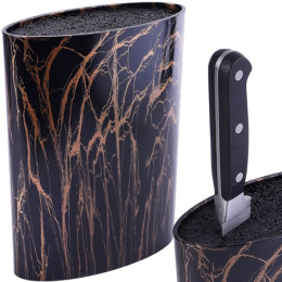 Подставка для ножей пластиковая со вставкой овальная 218мм 174х74мм, черный с бронзовым Mayer & Boch 31413