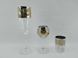 Бар - набор стеклянный 19 предметов (6 стопок + 6 бокалов для шампанского + 6 рюмок + барная стойка) Гладиано, в п/у Gid Glass 1687+1801+1022 МБ(е)-3 GN