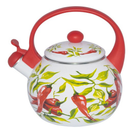 Чайник эмалированный со свистком 2,5л с пластик. ручкой Перцы Metalloni EM-1327
