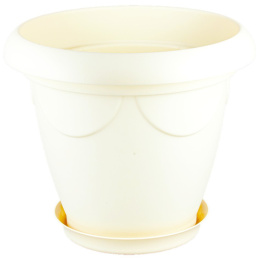 Кашпо пластиковое Верона с поддоном  3,5л d-21см h-18,5см песочный Ар-Пласт 07013