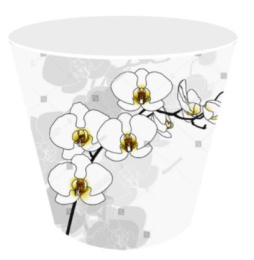 Горшок для орхидей пластиковый London Orchid Deco 1,6л d-16см белая орхидея InGreen ING6196БЛ