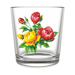 Набор стаканов стеклянных 6шт. 250мл низкие Роза, в п/у Декостек 144-Д