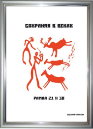 Фоторамка 21х30см пластиковая, серебро матовое 591