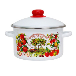 Кастрюля эмалированная Магн Organic 4,0л цилиндрическая с металл. крышкой Эмаль Магнитогорск 01-Б1614/4