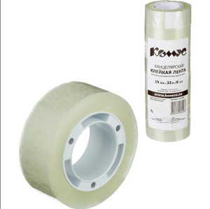 Скотч 19мм х 33м прозрачный Комус 161994