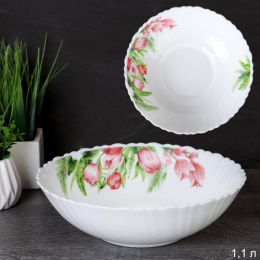 Салатник стеклокерамический 200мм/1,1л Тюльпаны White Lily TW-80XN (7259)/734604