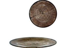 Блюдо стеклянное круглое 300мм Спил дерева ИП Приймак 300