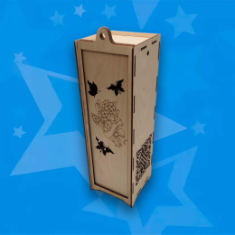 Коробка подарочная с крышкой экошпон 12,5х12,5х37,5см Бабочки ДомВуд Ф224