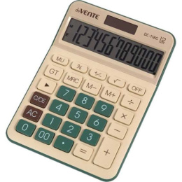 Калькулятор Devente DС-118G 12 разрядов, 126х175х42мм, бежевый/фисташковый 4031348